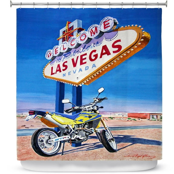 Shower Curtains 70" x 84" from DiaNoche Designs by David Lloyd Glover - Easy Rider Las Vegas