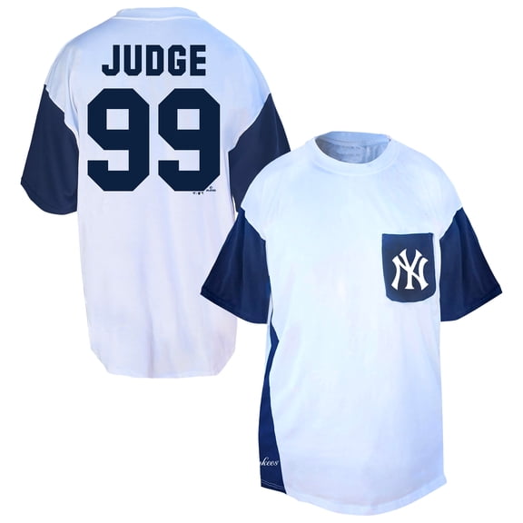 Men's Profile Aaron Judge White/Navy New York Yankees Big & Tall Player Name & Number T-Shirt