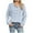 Blue, variant on Plain Pullover Hoodies for Women 2025 Fall Winter Long Sleeve Button Ribbed Hooded Sweatshirt Pullover Tops