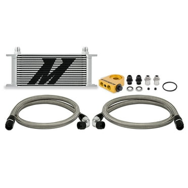 Mishimoto Universal Thermostatic Oil Cooler Kit, 16-Row, Silver