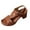 Brown Sandals for Women, variant on Hopeusnice Sandals for Women Soft Non-Slip PU Materials Summer Shoes Open Toe Breathable Women's Sandals Trendy Block Heel Round Toe Outdoor Shoes Brown 42