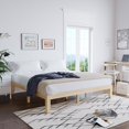 thumbnail image 4 of King Wood Platform Bed Frame, 14 Inch Solid Rubber Wood Mattress Foundation, Heavy Duty Wooden Slats Support, No Box Spring Needed, Easy Assembly, Natural, 4 of 17