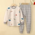 thumbnail image 1 of Conjunto de pijamas de manga larga para niños y niñas, ropa de dormir de algodón de invierno, pijamas de Navidad de dibujos animados de gato, 3, 5, 7, 9, 11T, 1 of 4