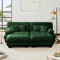 thumbnail image 3 of Loveseat Modular Sectional Sofa, U Shaped Couch with Ottoman, Cloud Couch Sectional Couch Home Sofa Living Room Oversized Couch Deep Seat Couch with Round Bolster Armrests 4 Pillows, 3 of 9