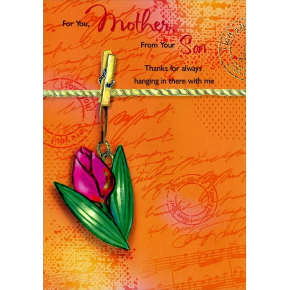 Designer Greetings Clothesline and Flower: Mother Mother's Day Card