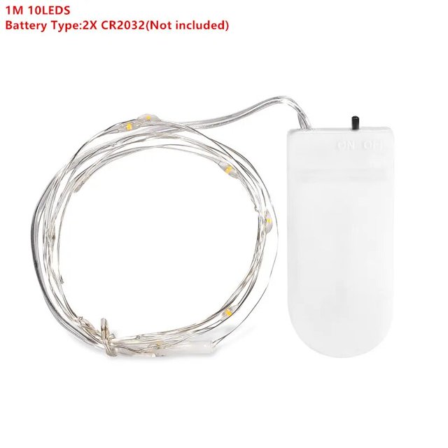 Guirnalda de luces LED de alambre plateado para decoración del hogar, cortina de boda, árbol de Navidad, iluminación de vacaciones