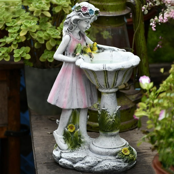 Figures Flower Fairy Garden Statues, Flower Fairy Garden Statue With Solar Lantern