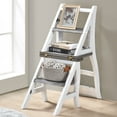 thumbnail image 3 of 16.3" Foldable Wooden Ladder Chair - Dual Purpose Step Stool & Display Stand (16.3"L X 14.8"W X 34.3"H), 3 of 13
