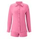thumbnail image 5 of Conjunto primaveral liso para mujer: camiseta de manga larga + pantalones cortos de cintura alta con cordón, poliéster, informal/para exterior, ligero/transpirable, tallas asiáticas, 5 of 7
