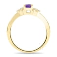 thumbnail image 3 of SZUL Women's Oval Shaped Amethyst and Diamond Tierra Ring in 10K Yellow Gold, 3 of 5
