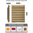 thumbnail image 3 of Soap Dish for Countertop with Self Drain, Ceramic Bar Soap Holder for Sink Japanese Soap Saver for Bathroom with Self Drain, Yellow, 3 of 11