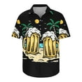 thumbnail image 4 of DPTALR Men Casual Buttons Color Block Beer Festival Print With Pocket Turndown Short Sleeve Shirt Blouse, 4 of 5