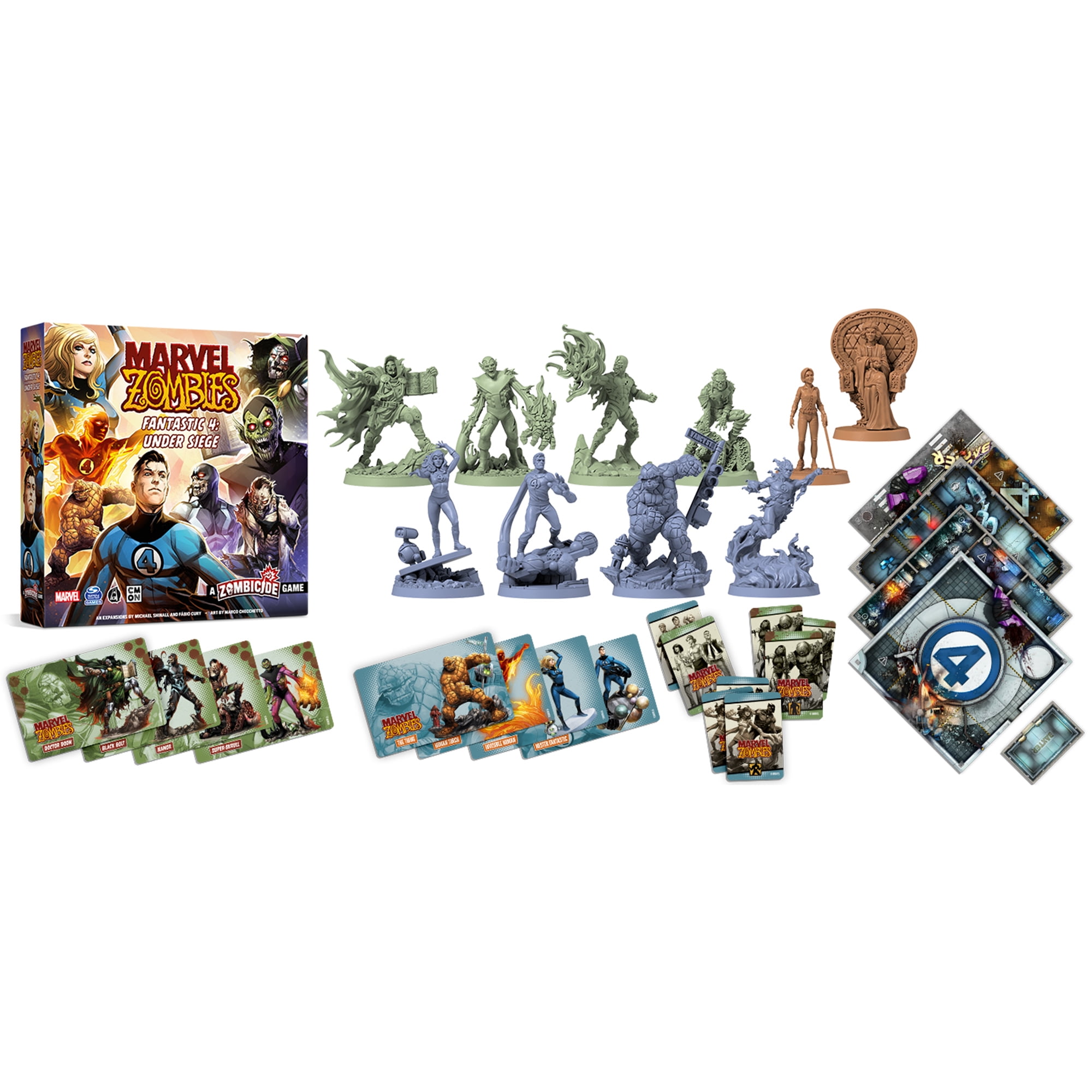 Zombicide: Marvel Zombies Fantastic 4 Under Siege Strategy Game Expansion for Ages 14 and up, from Asmodee