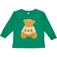 thumbnail image 3 of Inktastic Vintage Teddy Bear in Sweater with Christmas Trees Boys or Girls Long Sleeve Toddler T-Shirt, 3 of 5
