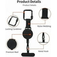thumbnail image 4 of Outdoor Anti-Theft Retractable Phone Lanyard with 360° Metal Tether Tab, Retractable Steel Line & Locking Carabiner, 4 of 8