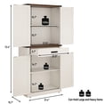 thumbnail image 3 of 72" Tall Farmhouse Kitchen Pantry Cabinet w/1 Drawer & 4 Roomy Storage Shelves, Versatile Wood Storage Cabinet with 4 Barn Door & Adjustable Shelves & for Dining Room Bathroom Utility Room, 3 of 9