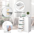 thumbnail image 2 of VINGLI Storage Cabinet Bathroom Floor Cabinet with 4 Drawers 1 Cupboard Side Storage Organizer with Adjustable Height for Bathroom Kitchen Entryway Bedroom Office Home Furniture, 2 of 7