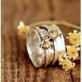 thumbnail image 5 of Womens Two Tone Electroplated Alloy Ring with Bee and Flower Design Wide Band Fashion Jewelry Insect Ring for Women Statement Ring, 5 of 5