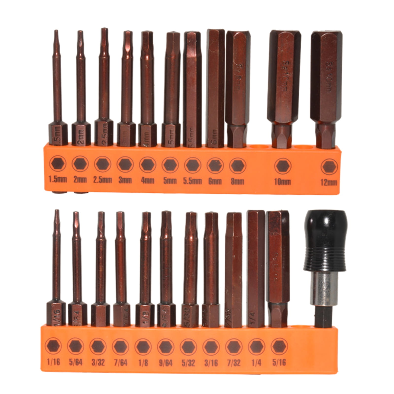 23Pcs/set Drill Bit Hex Head Steel Hex Bit Set 60mm Long Magnetic Screwdriver Bit Allen Wrenches Drill Bit Set