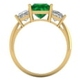 thumbnail image 4 of 2.5 ctw 3 Stone Anniversary Ring for Women | Princess Cut Simulated Emerald | Hyperallergenic Solid 18K Yellow Gold, 4 of 5