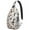 Classic Elements Halloween, variant on Sling Backpack,Celestial Wolf Halloween Pattern Sling Bag with Water Bottle Holder,Waterproof Sling Bag for Men/Women with Headphone Jack for Hiking,Travel