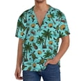 thumbnail image 3 of Vsdgher Pineapple Sea Turtle Print Men's Wrinkle Free Untucked Cuban Shirt Business Casual Button Down Shirts Short Sleeve Shirt, 3 of 7