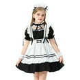 thumbnail image 2 of EnJoCho Kids Girls German Be𝖾r Festival Dress 𝖮ktoberfest Dress Short Sleeve Maid Cos-play Halloween Par𝗍y Outfit for Girls Kids, 2 of 9