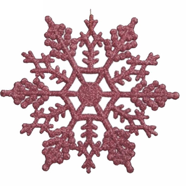 Naiovety 12 piezas hogar Oficina Hotel al aire libre portátil Navidad copo de nieve decoración Navidad colgante decoración banquete Kits de decoración para fiestas Rosado