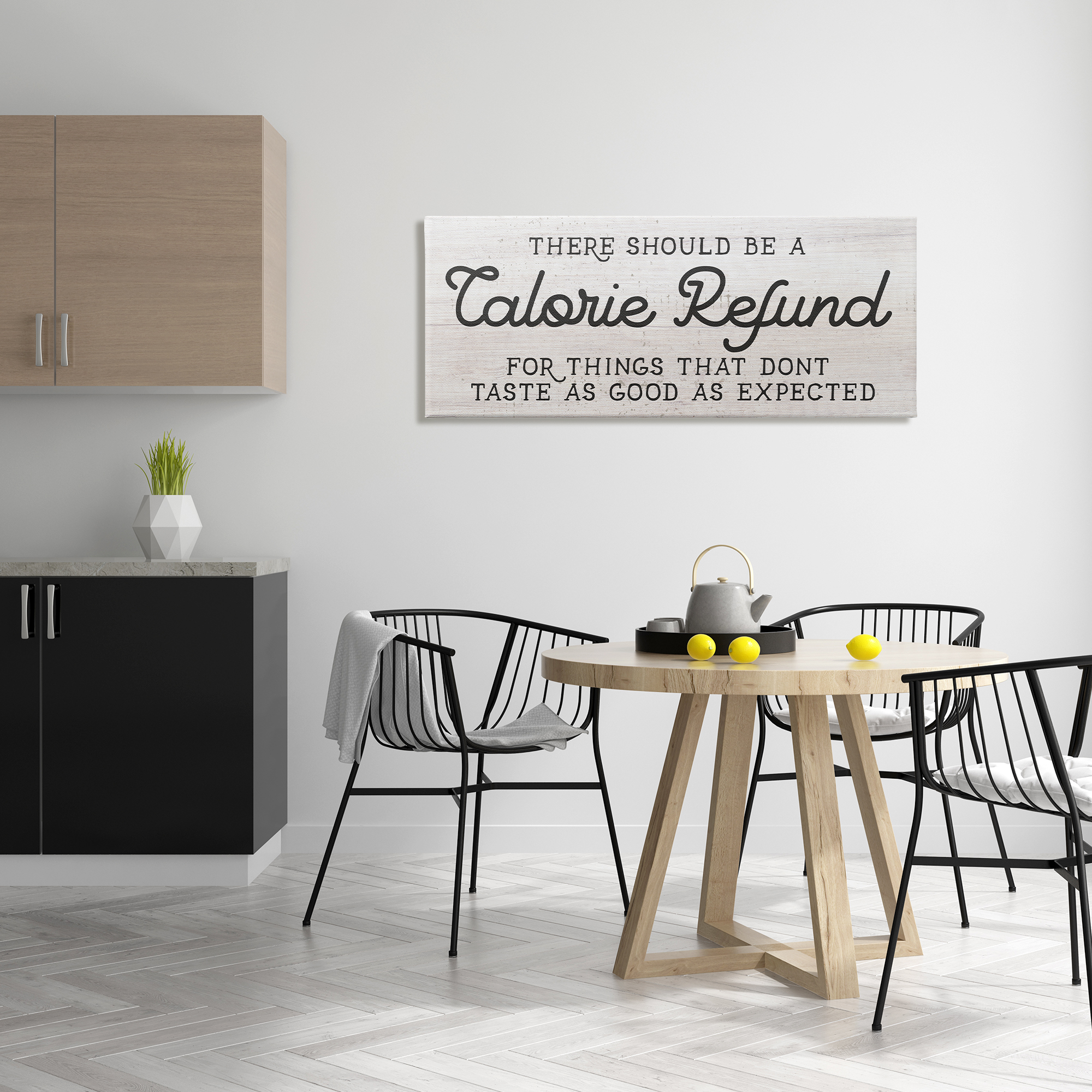 Stupell Industries Calorie Refund Don't Taste Good Funny Kitchen Phrase, 48 x 20, Design by Daphne Polselli