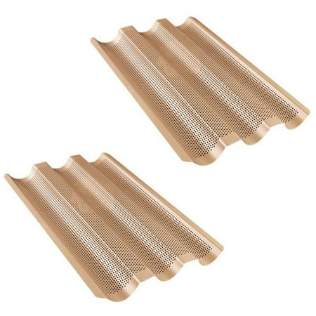 

Kitchen Baking Non Stick Home French Perforated Oven DIY Bakeware Wave Mold Loaf