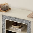 thumbnail image 6 of CQSXDA Large 58 Inch TV Stand with 2-Door Storage, Sleek Faux Stone Entertainment Center in Grey for Modern Living Rooms，White, 6 of 12