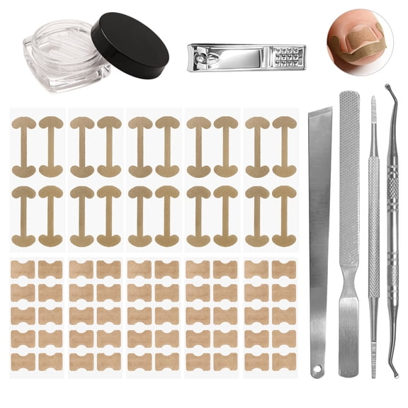 Ingrown Toenail Corrector Kit with Nail Clipper, Lifter, File, and Correction Patches | Improves Ingrown Toenails Mani Pedi Kit