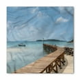 thumbnail image 1 of Landscape Bandana, Wooden Bridge to Sea, Unisex Head and Neck Tie, by Ambesonne, 1 of 2
