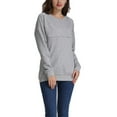 thumbnail image 3 of Breaise Women's Nursing Sweatshirt Breastfeeding Layered Top Long Sleeves Crewneck Sweatshirt Solid Maternity Tops Mama Pullover, 3 of 7