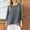 Black, variant on Women's Linen 3/4 Sleeve Blouse Dressy Crew Neck Shirts Summer Casual Tops Loose Fit Boho Beach Vacation Shirts with Pockets