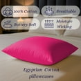 thumbnail image 4 of Amay Organic Cotton Pillowcases, Set of 2 Soft & Breathable 500TC Luxury Classic Weave Pillow Covers, Todller Size, Cooling & Durable Hotel Quality Bedding Essentials,Hot Pink, 4 of 7