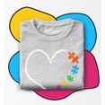 thumbnail image 3 of Shop4Ever Autism Love Heart Puzzle Pieces Toddler's Cotton T-Shirt 5T/6T Heather Grey, 3 of 6