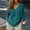 Blackish Green, variant on Womens Summer Gauze Tops,Solid V Neck 3/4 Sleeve Linen Cotton Blouse,Loose Fit Crinkled Gauzy Tunic Top,Dressy Casual Peasant Shirt for Beach Vacation Orange S