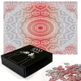 thumbnail image 3 of Ambesonne Ethnic Jigsaw Puzzle Durable Cardboard, Eastern Cultural Folk Art, 1000 pcs, Grey Red, 3 of 6