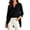Black, variant on Women's V Neck Blouse Three Quarter Sleeve Casual Loose Fit Top Solid Color Cotton Linen Blend Asymmetric Hem Layered Casual Shirt A Line Tunic Tops for Women Daily Wear S-2XL