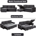 thumbnail image 2 of Hybition Modern L-Shaped Sectional Sofa Velvet Sofabed with Storage Chaise Gray, 2 of 7