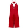 thumbnail image 3 of Haitryli Girl's Wide Leg Pants Dancing Gowns Sleeveless Bodysuit Unitards Latin Jazz Dance Performance Costume Red 14, 3 of 5