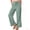 Mint Green, variant on cocolona Women's Summer Casual Wide Leg Linen Pants Elastic Waist Straight Split Leg Vacation Trousers with Pocket
