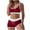 ER44_Red, variant on IYYVV Women Two Piece Athletic Swimsuits High Waisted Bikini Set Sporty Crop Top with Boy Shorts Bathing Suits Coffee XL