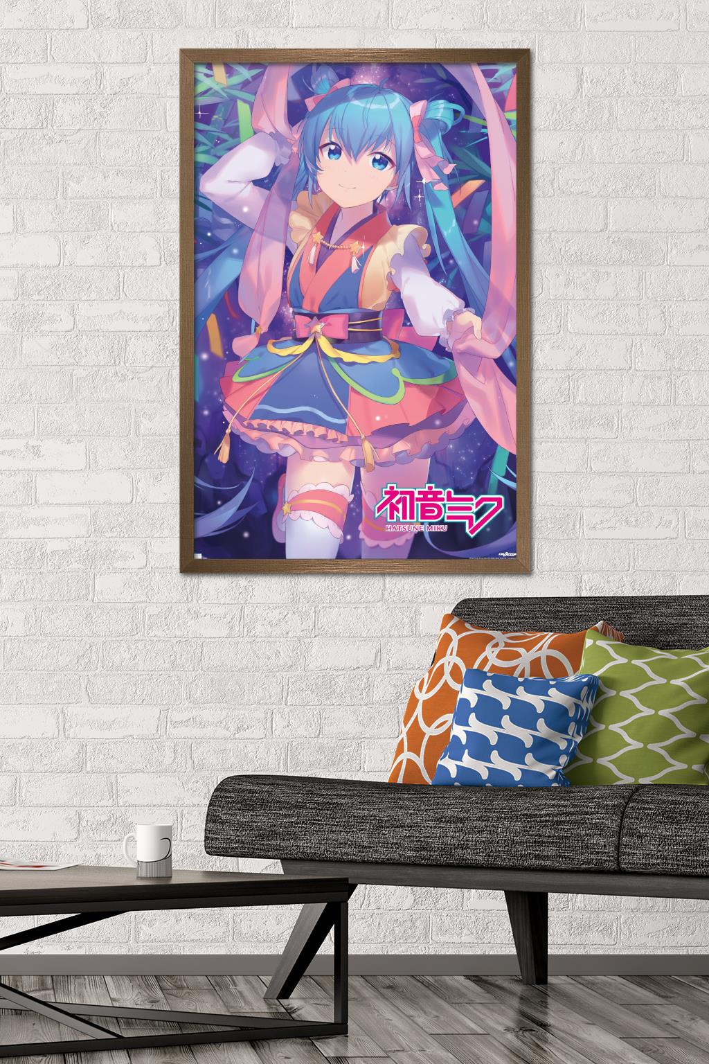 Hatsune Miku - Ribbons Wall Poster, 22.375" x 34" Framed