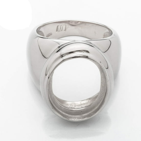 Rim Ring Setting with Oval Bezel Mounting in Sterling Silver 13x18mm | MTR065 (5)