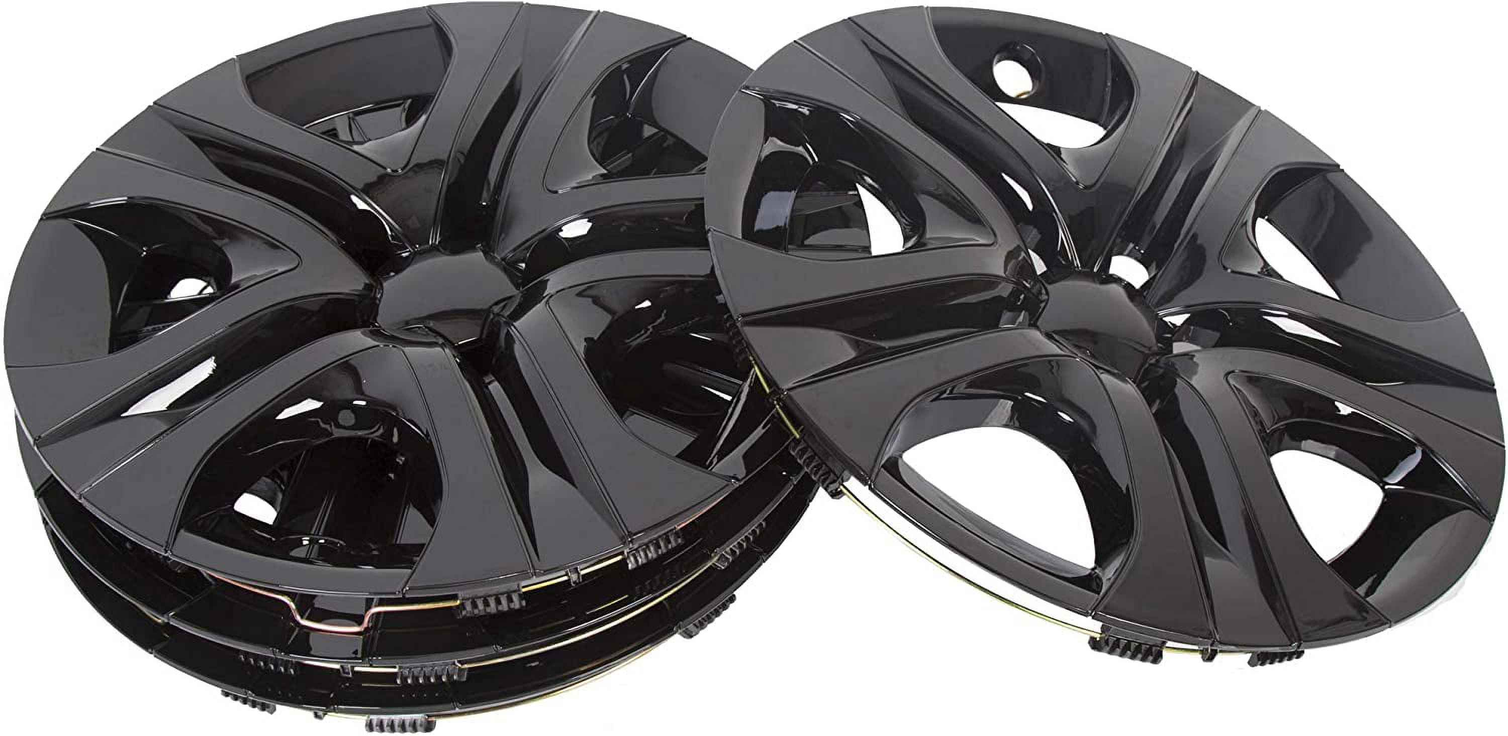 HECASA 17" Wheel Covers Hub Caps Set of 4 Full Rim Compatible with 2013 2014 2015 2016 2017 2018 Toyota Rav4 LE - Black