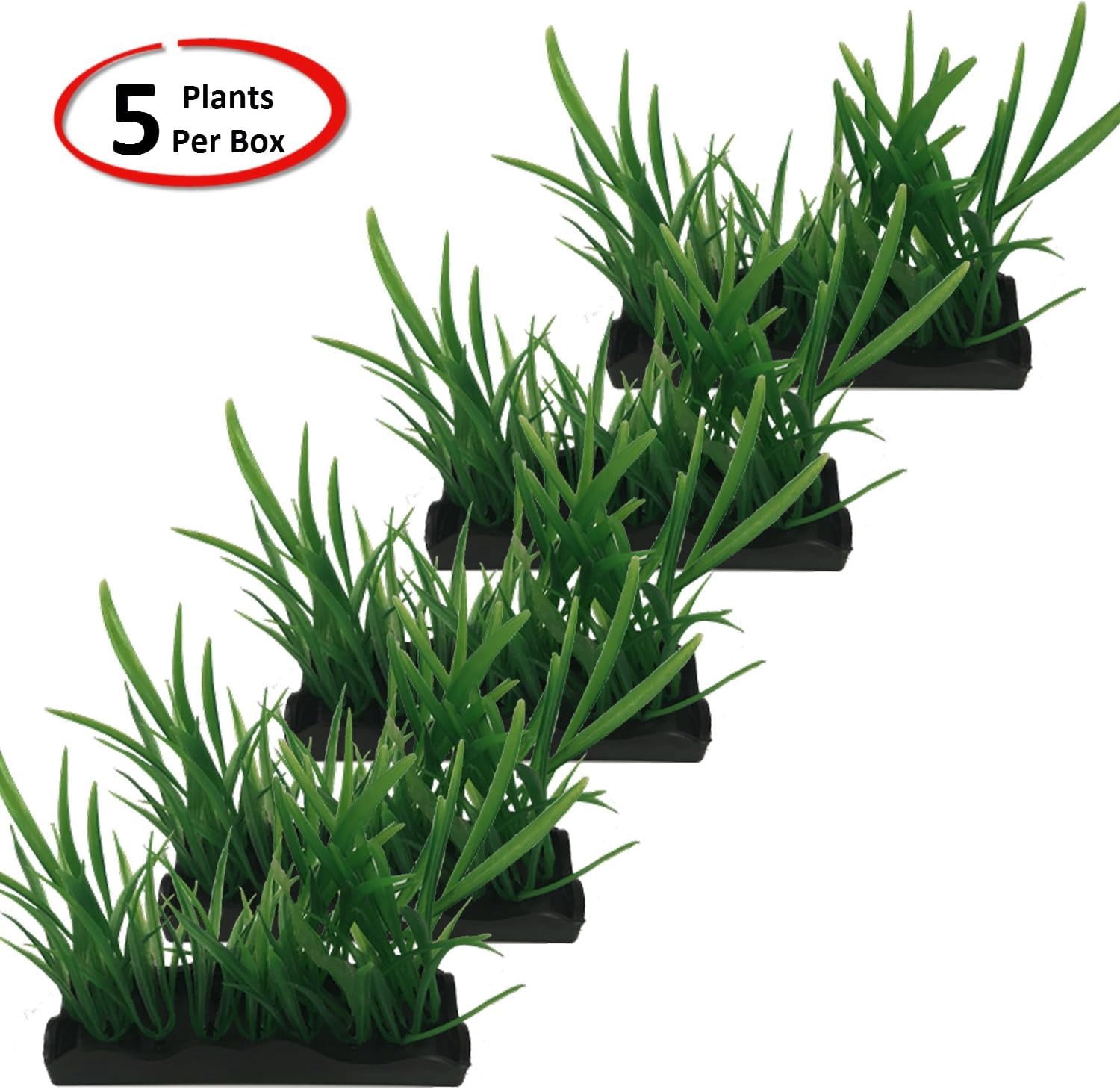 (4 pack) Penn-Plax Foregrounder Aqua-Scaping - Green Bunch Plants - Aquariums Decor - Five Per Pack