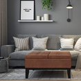 thumbnail image 2 of SIMPLIHOME Dover 36 inch Wide Square Coffee Table Lift Top Storage Ottoman, Cocktail Footrest Stool in Upholstered Distressed Saddle Brown Tufted Faux Leather for the Living Room, Contemporary, 2 of 5