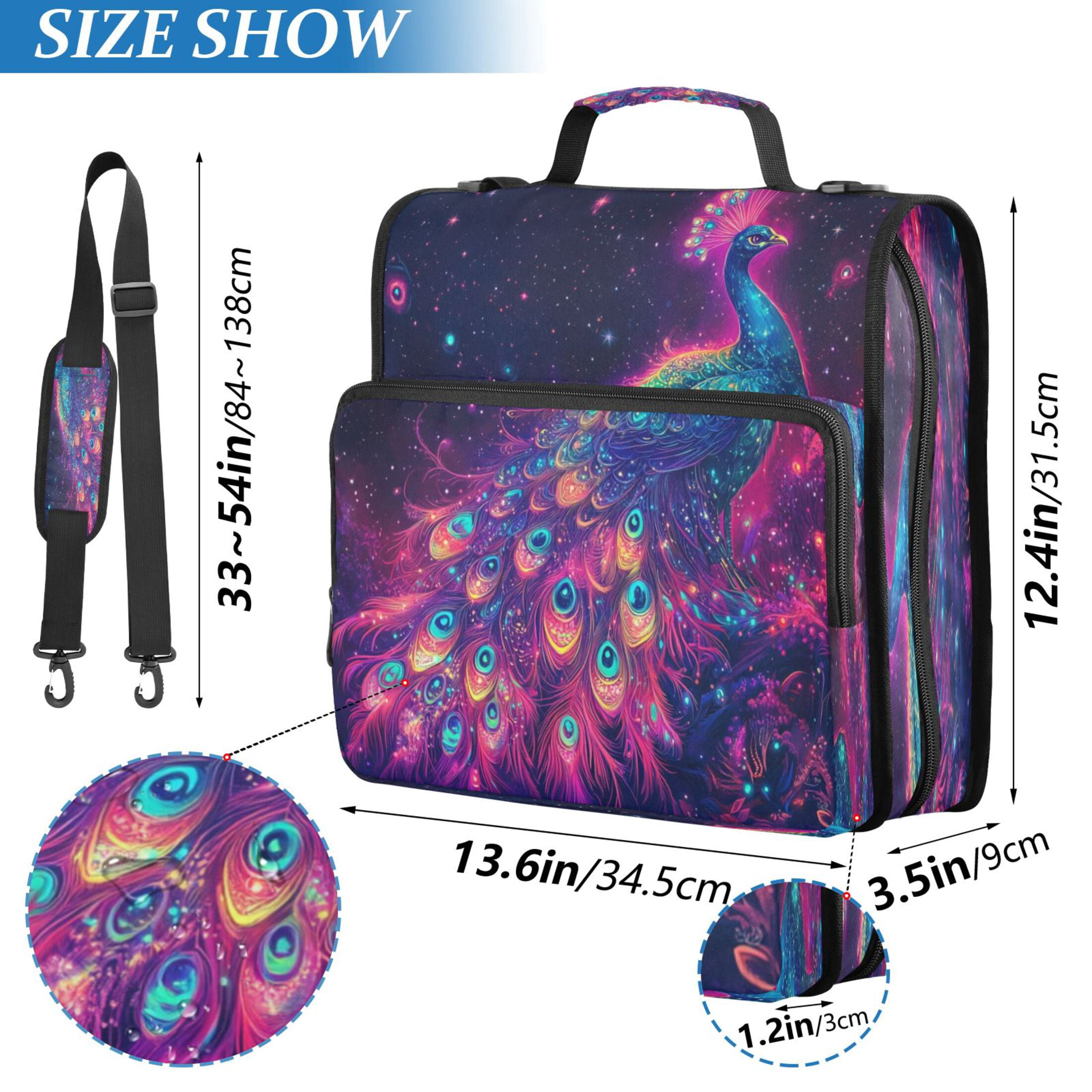 YAZAOO Zipper Binder trapper keeper Documents Organized Design Galactic Plumage Printed